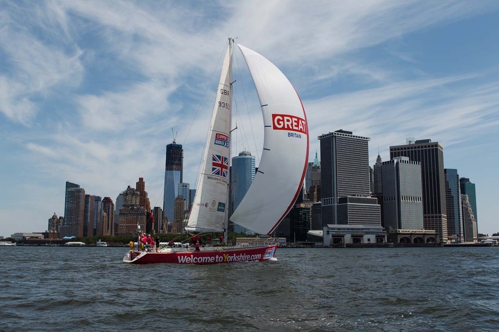 The Clipper Round the World Yacht Race fleet arrives in New York after performing a parade of sail to celebrate Queen Elizabeth IIÕs Diamond Jubilee. © Abner Kingman http://www.kingmanphotography.com
