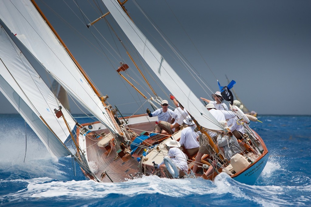 Dorade is leading the Classics fleet - Les Voiles de Saint-Barth 2012 photo copyright Christophe Jouany / Les Voiles de St. Barth http://www.lesvoilesdesaintbarth.com/ taken at  and featuring the  class
