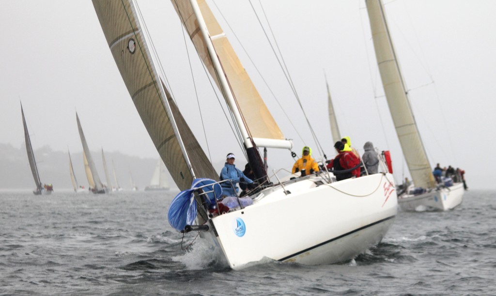 Euphoria leads the fleet to the Nelson Head buoy photo copyright Sail Port Stephens Event Media taken at  and featuring the  class