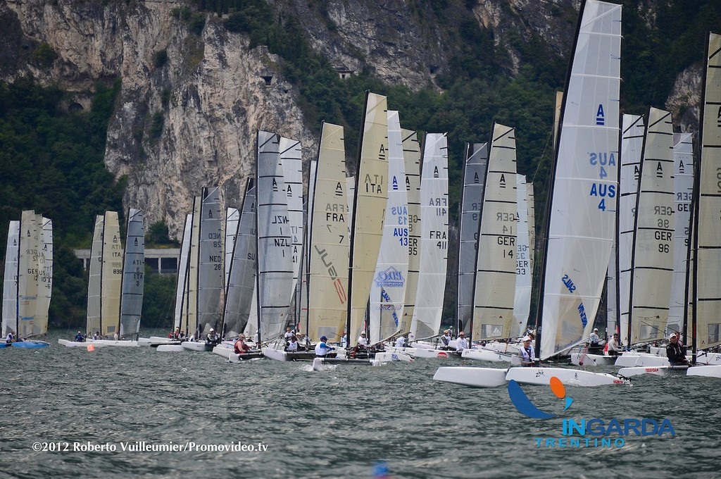 Start - European A-class Championships, June 2012, Lake Garda (ITA) photo copyright SW taken at  and featuring the  class