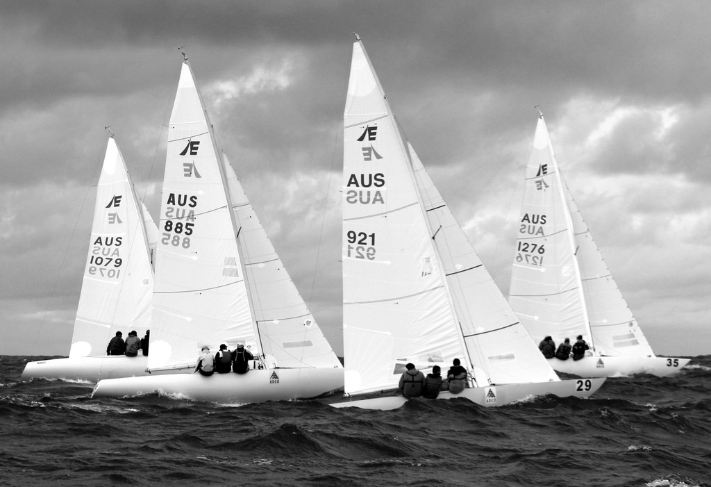 Fleet on day 2 - ADCO Etchells Australasian Winter Championship photo copyright Etchells Australasian Winter Media http://www.mooetchells.yachting.org.au/ taken at  and featuring the  class