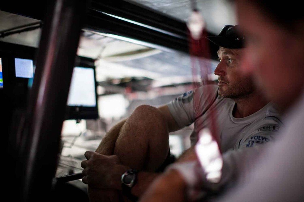 Tom Addis and Ken Read contemplate weather and strategy from the nav station. Onboard PUMA Ocean Racing powered by BERG during leg 7 of the Volvo Ocean Race 2011-12, from Miami, USA to Lisbon, Portugal. (Credit: Amory Ross/PUMA Ocean Racing/Volvo Ocean Race) photo copyright Amory Ross/Puma Ocean Racing/Volvo Ocean Race http://www.puma.com/sailing taken at  and featuring the  class