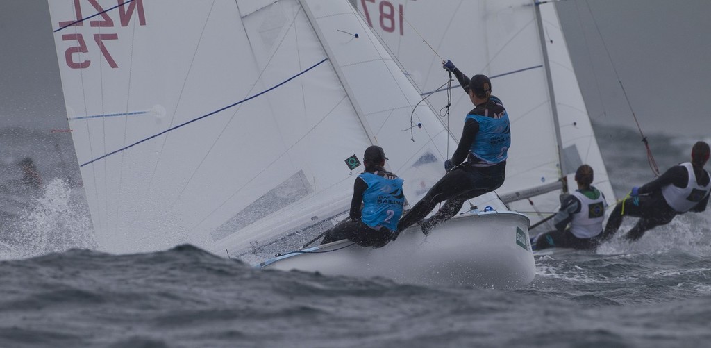 Jo Aleh and Olivia Polly Powrie, (NZL) racing in the 470 Women class on day 4 of the Skandia Sail for Gold Regatta, in Weymouth © onEdition http://www.onEdition.com