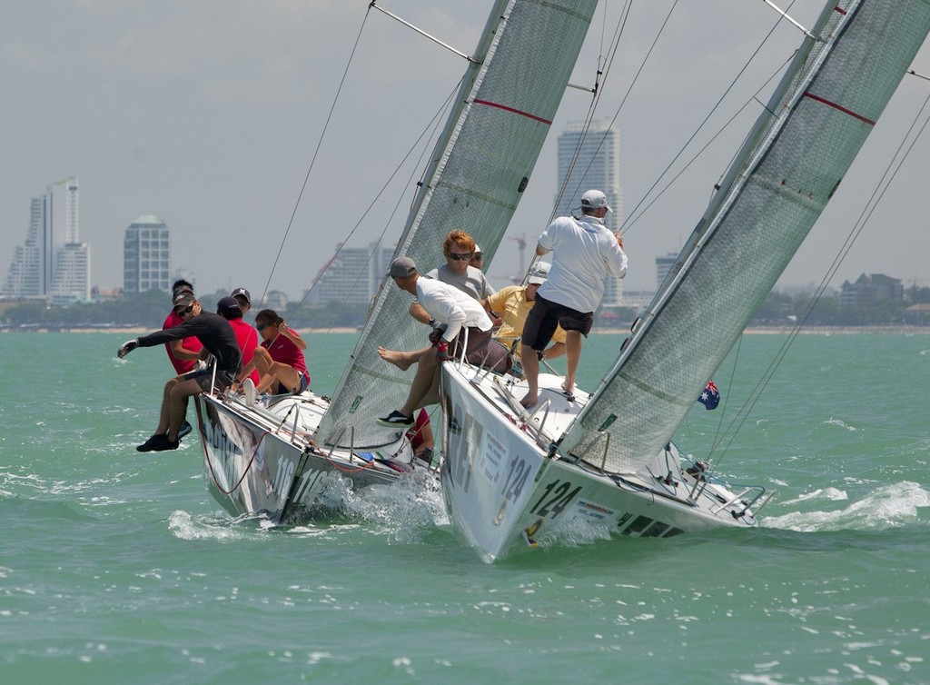 Top of the Gulf Regatta 2012 - The Ferret leads Naiad off the start line © Guy Nowell/Top of the Gulf