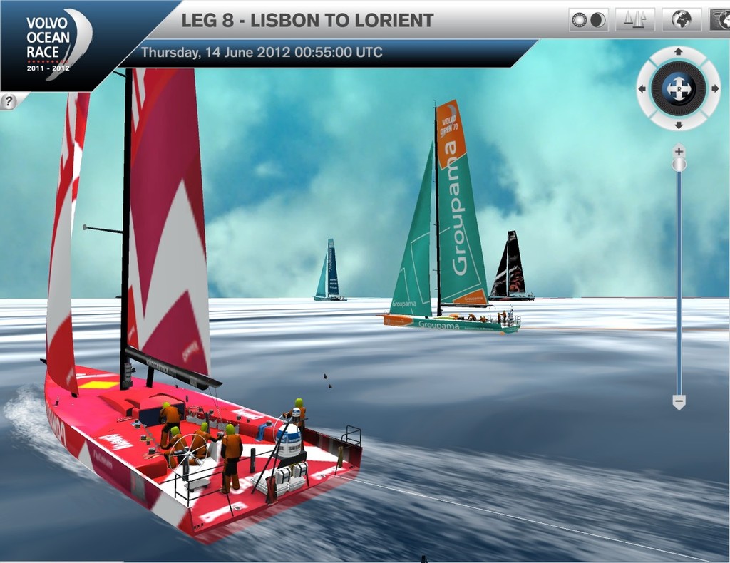 At the 0400hrs sked on Day 4 of Leg 8 of the Volvo Ocean Race, the fleet were all closely grouped but Groupama had passed Camper photo copyright Virtual Eye/Volvo Ocean Race http://www.virtualeye.tv/ taken at  and featuring the  class
