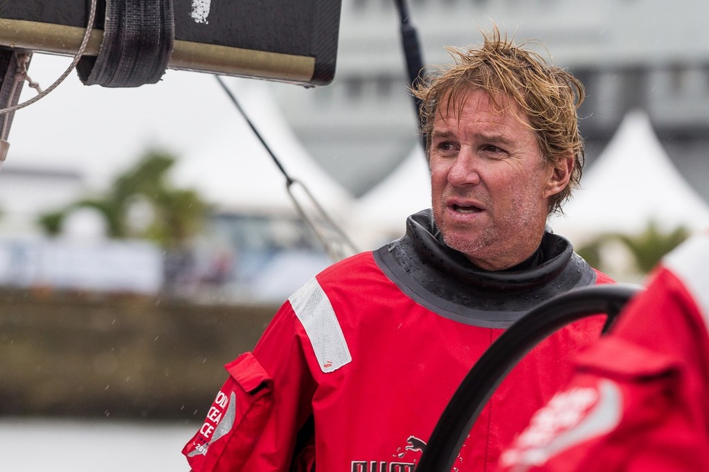 PUMA Ocean Racing powered by BERG, skipper Ken Read from the USA, taking third place on leg 8, from Lisbon, Portugal to Lorient, France, during the Volvo Ocean Race 2011-12. (IAN ROMAN/Volvo Ocean Race) photo copyright Ian Roman/Volvo Ocean Race http://www.volvooceanrace.com taken at  and featuring the  class