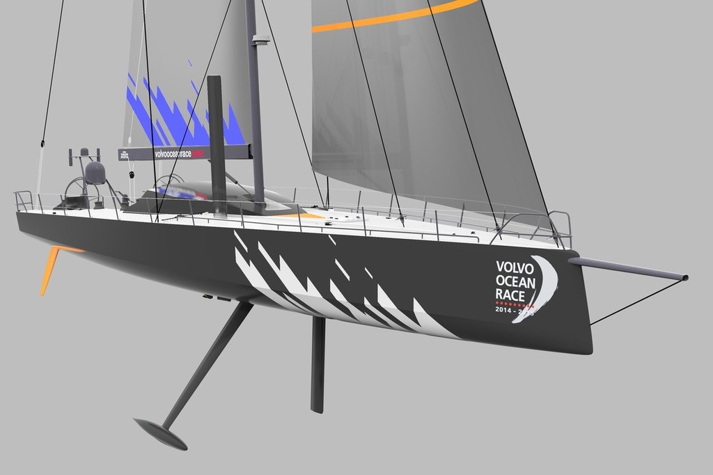 Renderings of the new Volvo Ocean Race boat design that will be used in the next two editions of the Volvo Ocean Race. The new boat design from Farr Yacht Design was unveiled on Thursday, June 28 by Volvo Ocean Race CEO Knut Frostad at a presentation in Lorient, the ninth host port of the 2011-12 edition of the race. (Credit: Farr Yacht Design) photo copyright Farr Yacht Design/Volvo Ocean Race http://www.volvooceanrace.com taken at  and featuring the  class