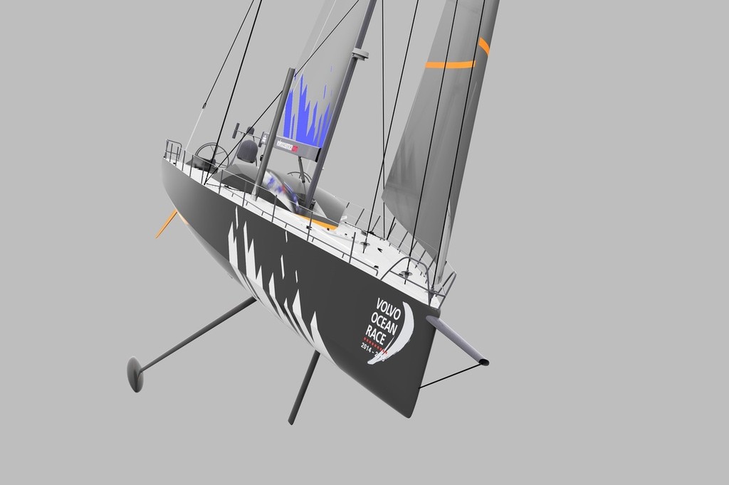 Renderings of the new Volvo Ocean Race boat design that will be used in the next two editions of the Volvo Ocean Race. The new boat design from Farr Yacht Design was unveiled on Thursday, June 28 by Volvo Ocean Race CEO Knut Frostad at a presentation in Lorient, the ninth host port of the 2011-12 edition of the race. (Credit: Farr Yacht Design) © Farr Yacht Design/Volvo Ocean Race http://www.volvooceanrace.com