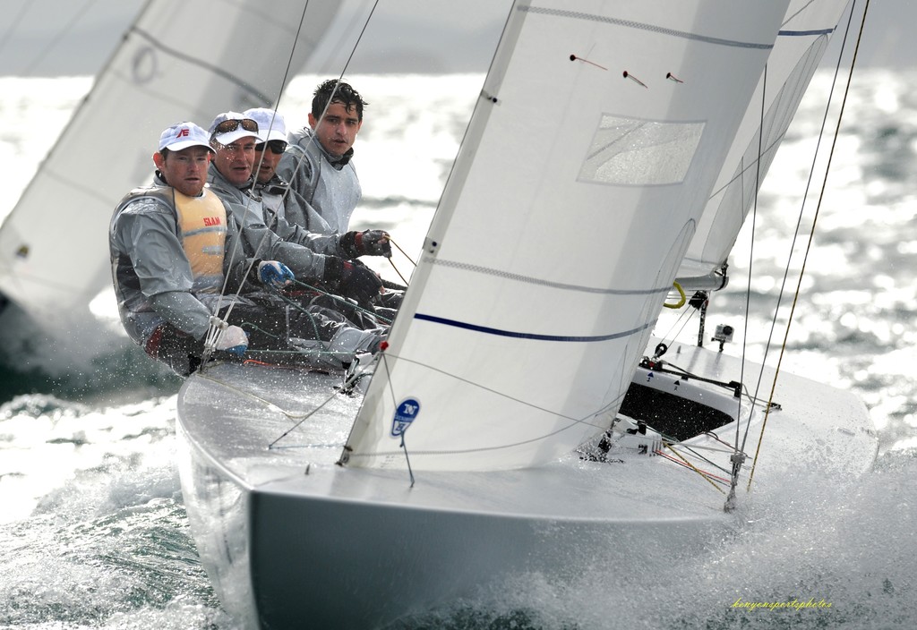 Matthew Chew and his winning crew ADCO Etchells Australasian Winter Championship 2012 photo copyright Etchells Australasian Winter Media http://www.mooetchells.yachting.org.au/ taken at  and featuring the  class