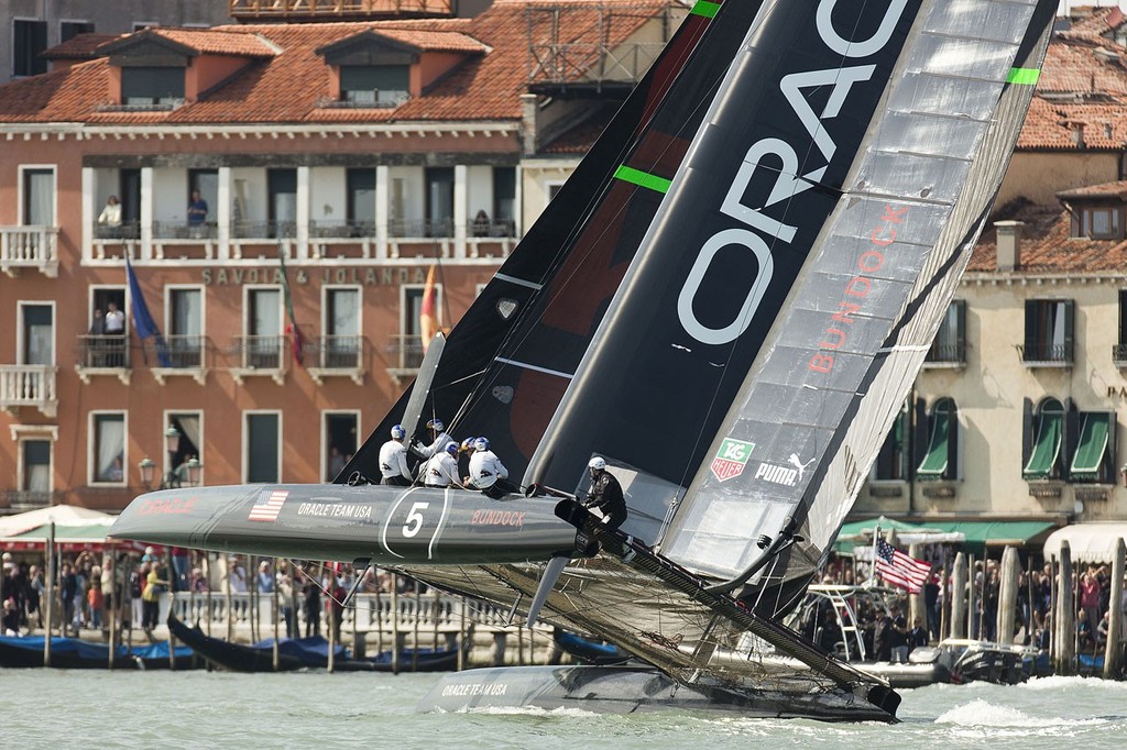 18-05-2012 /  Venice (ITA) / 34th America's Cup / ACWS Venice / ORACLE TEAM USA / Racing Day 2*** 18-05-2012 / Venice (ITA) / 34th America's Cup / ACWS Venice / ORACLE TEAM USA / Racing Day 2 photo copyright Guilain Grenier Oracle Team USA http://www.oracleteamusamedia.com/ taken at  and featuring the  class