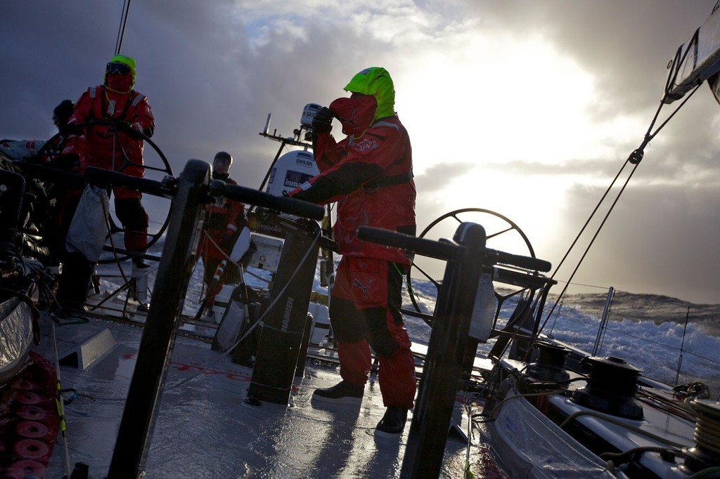 PUMA Ocean Racing powered by BERG on watch in heavy Southern Ocean weather, during leg 5 of the Volvo Ocean Race 2011-12, from Auckland, New Zealand to Itajai, Brazil. (Credit: Amory Ross/PUMA Ocean Racing/Volvo Ocean Race) © Amory Ross/Puma Ocean Racing/Volvo Ocean Race http://www.puma.com/sailing
