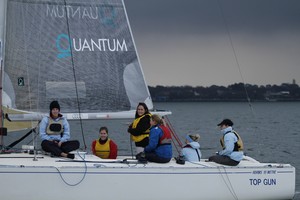 The entire crew of Top Gun, prior to the real action. - Australian Women’s Keelboat Regatta photo copyright  Alex McKinnon Photography http://www.alexmckinnonphotography.com taken at  and featuring the  class
