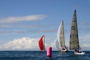 Pretty as a picture for Division Two at the top mark. - Sail Port Stephens photo copyright  John Curnow taken at  and featuring the  class