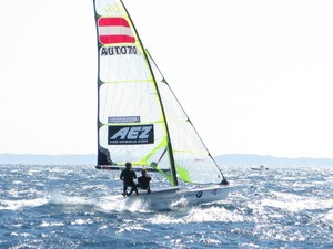 Only 10 49ers finished the only race sailed on the opening day at Hyeres photo copyright ISAF  taken at  and featuring the  class