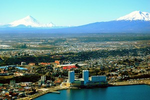 Puerto Montt with the two volcanoes in the background photo copyright SW taken at  and featuring the  class
