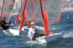 YEEEEES!!! Happiness is tacking onto starboard and into first place at the windward mark! Ines Sobral on her way to a win in Race 7. Byte CII World Championship 2010 photo copyright Philippe Guegan, Voile et Voiliers taken at  and featuring the  class