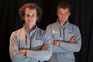Artemis co-skippers Nick Cherry and Sam Goodchild - La Transat AG2R La Mondiale 2012 photo copyright Alexis Courcoux taken at  and featuring the  class