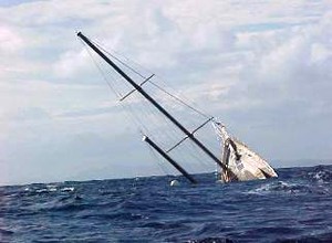 Last sight of yacht Bird of Paradise - you don't want this to happen to you photo copyright  SW taken at  and featuring the  class