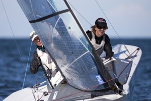 Dan Fitzgibbon and Liesl Tesch lead the SKUD 18 - Macquarie Access World Championships 2012 photo copyright  Andrea Francolini Photography http://www.afrancolini.com/ taken at  and featuring the  class