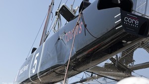 Oracle Coutts suffered substantial hull damage in the training incident photo copyright Guilain Grenier Oracle Team USA http://www.oracleteamusamedia.com/ taken at  and featuring the  class