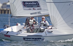 John Robertson, Hannah Stodel and Steve Thomas from Great Britain racing in the Sonar class in 2011 - Skandia Sail for Gold Regatta 2012 photo copyright onEdition http://www.onEdition.com taken at  and featuring the  class
