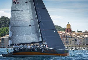 NEAR MISS (SUI) with St. Tropez in the background  - Giraglia Rolex Cup 2012 photo copyright  Rolex/ Kurt Arrigo http://www.regattanews.com taken at  and featuring the  class
