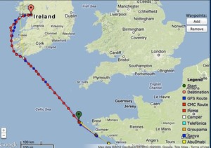 Volvo Ocean Race: PredictWind positions at 0030GMT on July 2, 2012 - Leg 9 Lorient to Galway. photo copyright PredictWind.com www.predictwind.com taken at  and featuring the  class