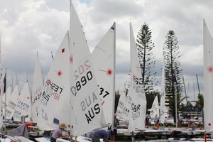 RQYS rigging lawns photo copyright Laser Masters Worlds Media 2012 http://www.lasersailing.com.au taken at  and featuring the  class