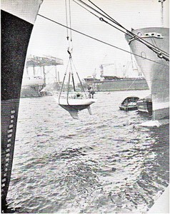 Rainbow 2 being loaded for shipping to Bermuda after winning the 1969 One Ton Cup in Heligoland, Germany photo copyright SW taken at  and featuring the  class