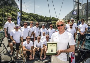 Sir. Peter Ogden owner of JETHOU (GBR) receives a Rolex timepiece for his overall win at the Rolex Volcano Race - Rolex Volcano Race 2012 photo copyright  Rolex/ Kurt Arrigo http://www.regattanews.com taken at  and featuring the  class