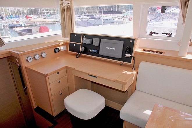 On the port side of the main saloon is the nav desk with all the required amenities. ©  John Curnow