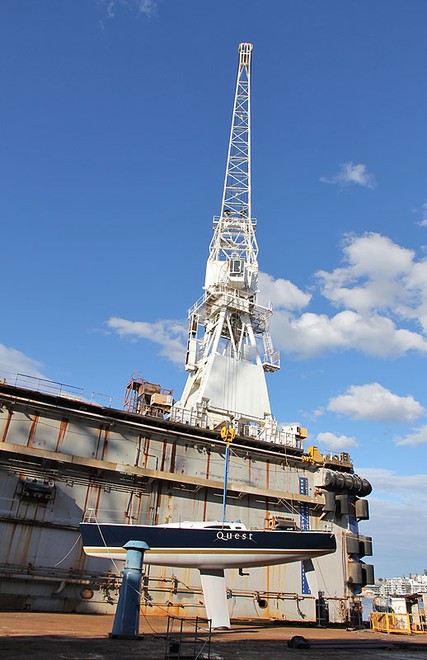 Dry Dock's 10 tonne crane more than enough for Quest. - Forgacs Defence Spring Regatta © Tom Braidwood