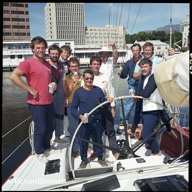 The old Constitution Dock area. Challenge III crew from 1986. - Sydney Hobart Race © Richard Bennett Photography