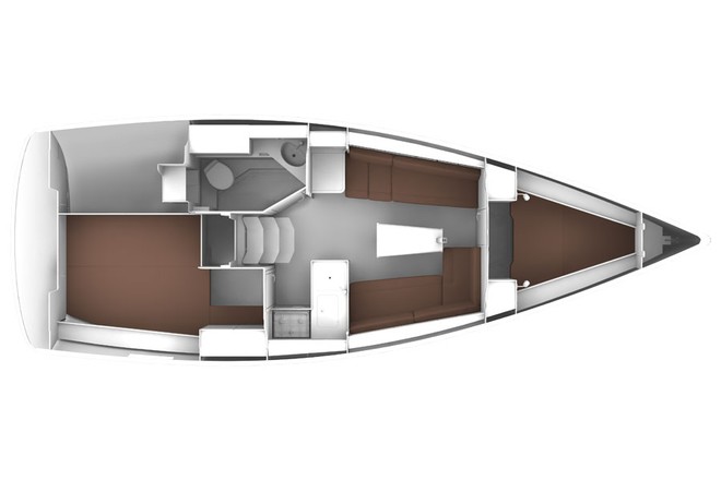 Cabin layout on the new Bavaria 33 features separate enclose cabins fore and aft © Bavaria Yachts Australia http://www.bavariasail.com.au