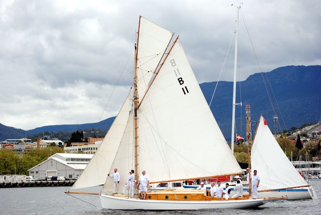 The 98 year old yawl Gypsy was the oldest yacht out on Opening Day. ©  Andrea Francolini Photography http://www.afrancolini.com/