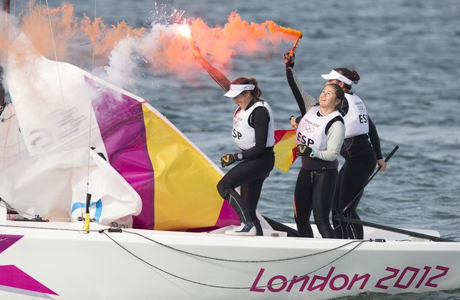 London 2012 - Olympic Games. Day 14 MEDAL RACE ELLIOTT (Women’s Match Racing) ESP © Carlo Borlenghi/FIV - copyright