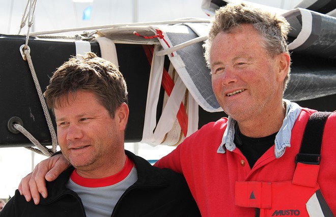 Bruce Taylor with son Drew in Hobart. Will they be back? - Rolex Sydney Hobart Race 2012 © Crosbie Lorimer http://www.crosbielorimer.com