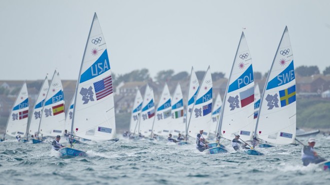 The Men’s Laser class competing at the London Olympics 2012 © onEdition http://www.onEdition.com