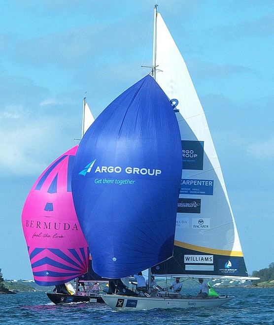 Ian Williams beat Eric Monnin in the Petit Finals to take 3rd place in the Argo Group Gold Cup, stage 8 on the World Match Racing Tour, at the Royal Bermuda Yacht Club in Hamilton, Bermuda. ©  Talbot Wilson / Argo Group Gold Cup http://www.argogroupgoldcup.com/