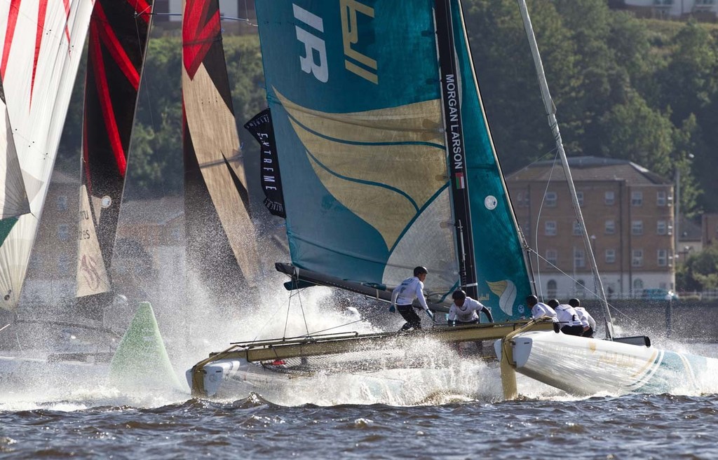 Oman Air at the 2012 Extreme Sailing Series Cardiff © Lloyd Images http://lloydimagesgallery.photoshelter.com/
