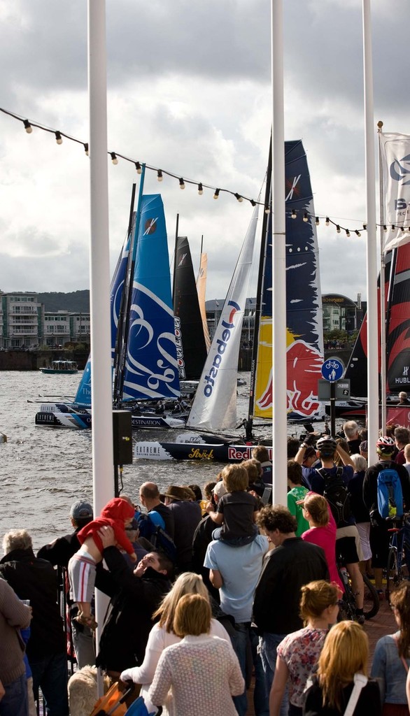 The Welsh crowds turned out in force for day 3 of the Extreme Sailing Series in Cardiff Bay. © Lloyd Images http://lloydimagesgallery.photoshelter.com/