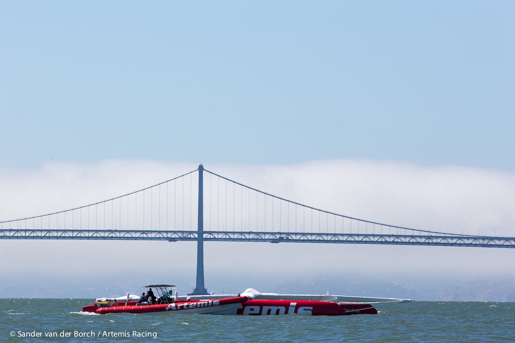 Artemis Racing tow their AC72 in San Francisco photo copyright Sander van der Borch / Artemis Racing http://www.sandervanderborch.com taken at  and featuring the  class