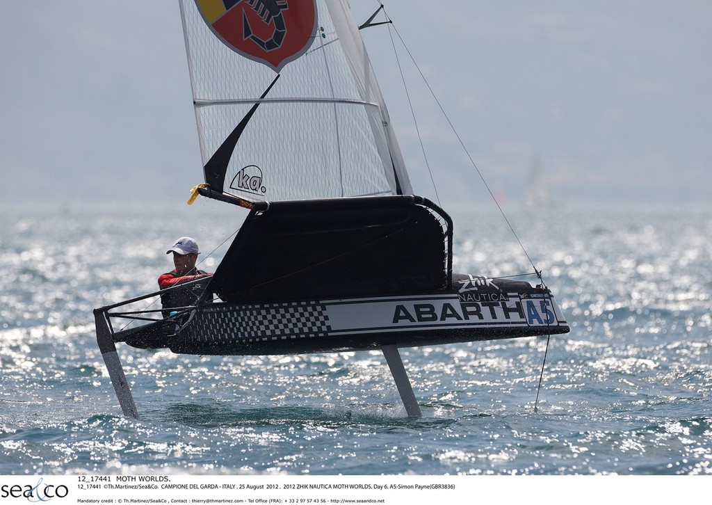 12_17441  ©Th.Martinez/Sea&Co.  CAMPIONE DEL GARDA - ITALY . 25 August  2012 . 
2012 ZHIK NAUTICA MOTH WORLDS. Day 6.
A5-Simon Payne(GBR3836) photo copyright Th Martinez.com http://www.thmartinez.com taken at  and featuring the  class