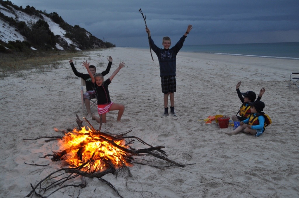 Toasting marshmallows on the fire at Moon Point was a nice way to end a great day photo copyright Stephen Milne taken at  and featuring the  class