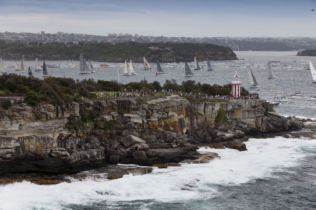 2011 Rolex Sydney Hobart fleet at South Head before exiting Sydney Harbour photo copyright  Rolex/Daniel Forster http://www.regattanews.com taken at  and featuring the  class