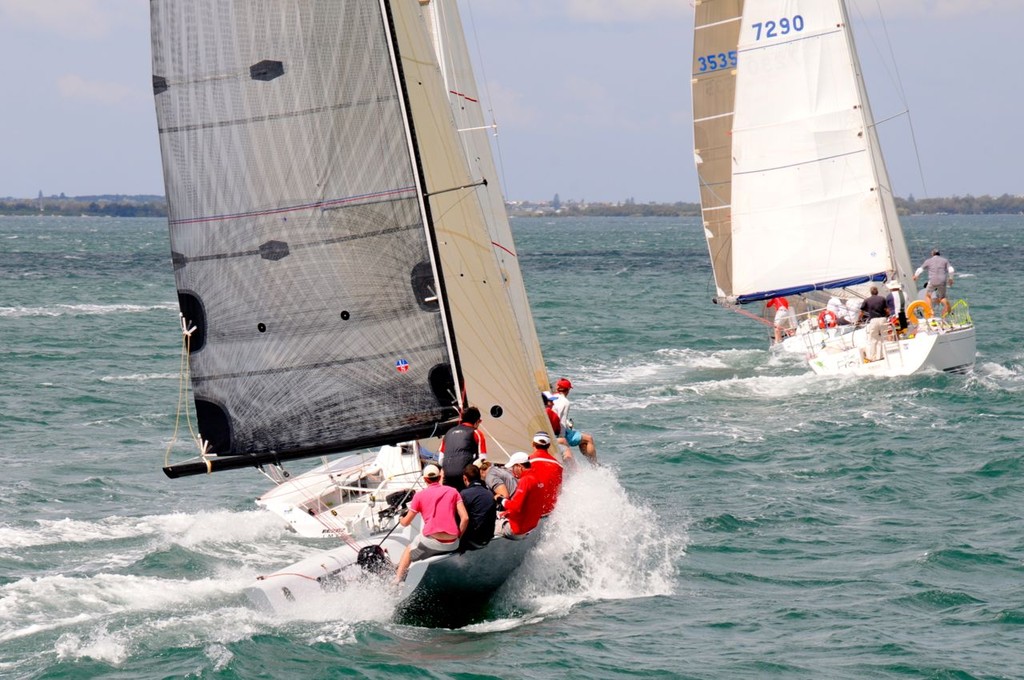 Zippier on the start line in happier times. (Before losing their mast) -  Heaven Can Wait 2012 © Blake Middleton