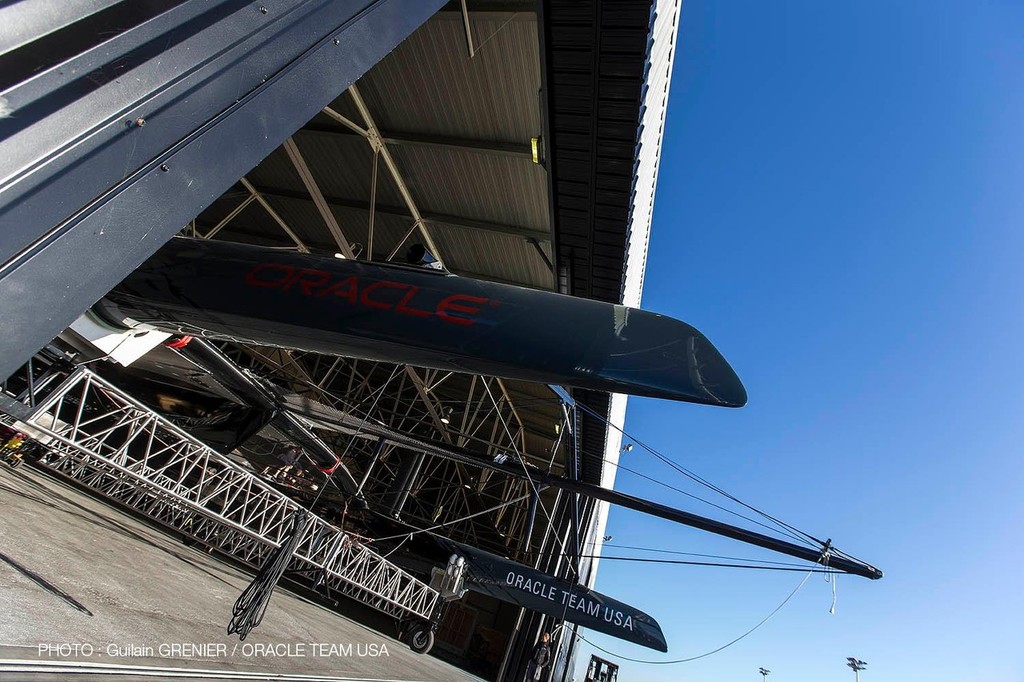 Oracle Team USA emerges from the shed in San Francisco © Guilain Grenier Oracle Team USA http://www.oracleteamusamedia.com/