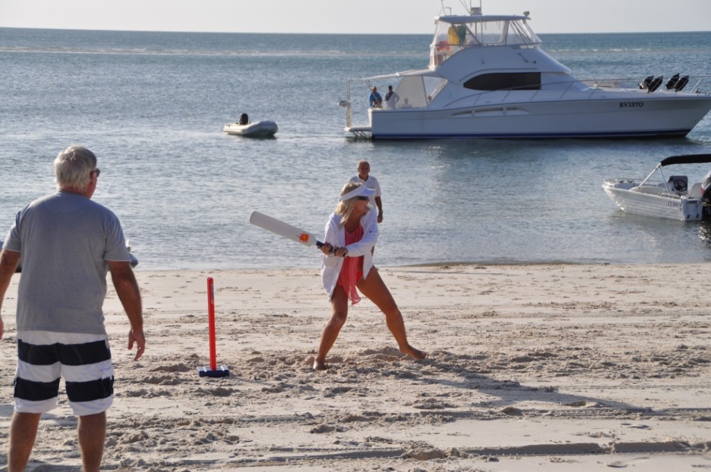 A game of beach cricket and some friendly rivalry at Moon Point was one of the highlights of the trip photo copyright Stephen Milne taken at  and featuring the  class