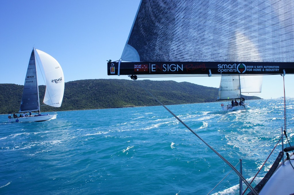 On board Black Label -  Telcoinabox Airlie Beach Race Week 2012 © Jack Leivenzon