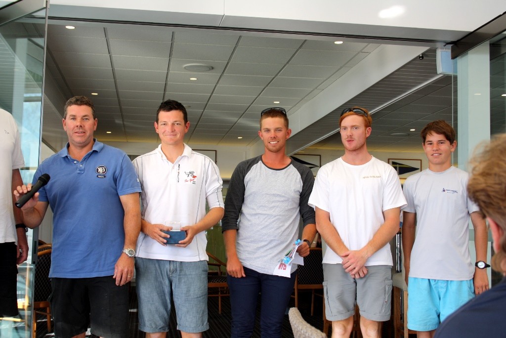 L to R  2012 Melges 24 East Coast Championships Champions Chris Links, David Chapman, Kieran Searle, Jay Griffin, Harley Walters photo copyright Tracey Walters taken at  and featuring the  class